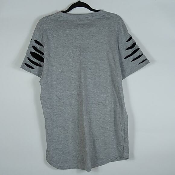 Southpole Heather Gray Tee with Black Slashes - Picture 6 of 8